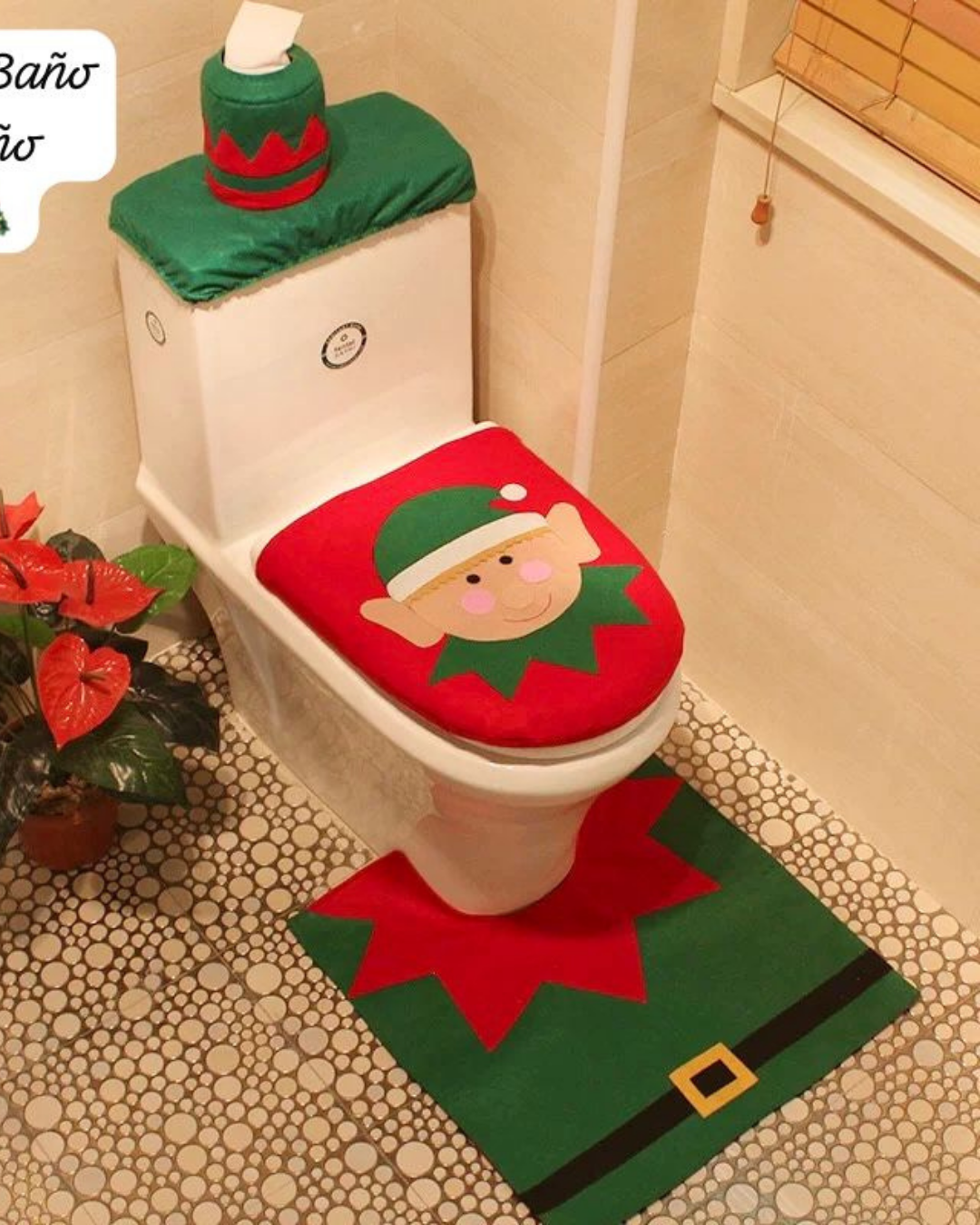 Juego de baño por 3 piezas Navideño&nbsp;